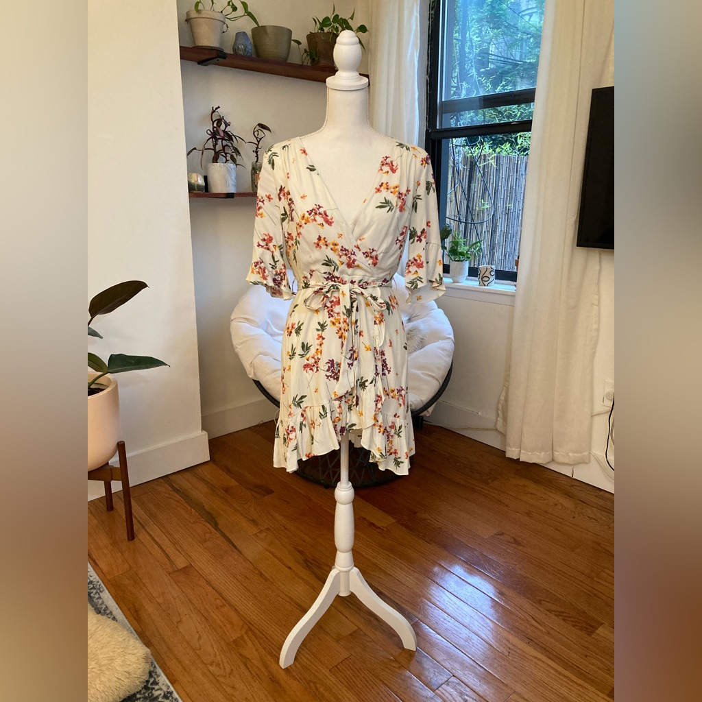 Vintage Floral Flirty Wrap Dress | S